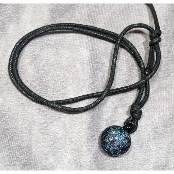 Whimsical Galaxy Dichroic Glass Pendant Necklace - Picture 8 of 8